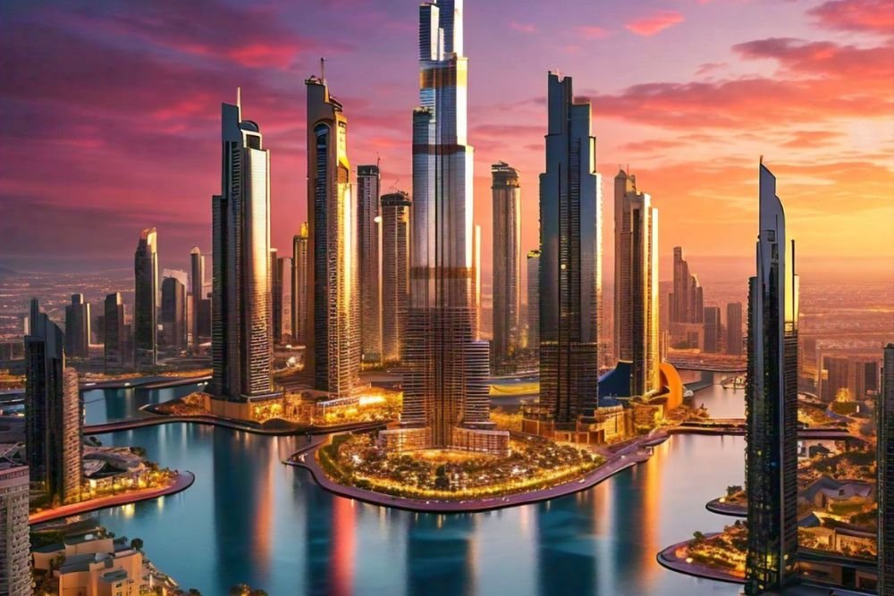 Dubai Skyline at Sunrise