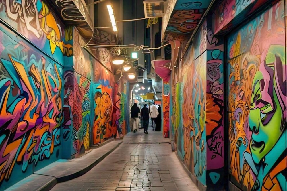 Artistic Graffiti Wall