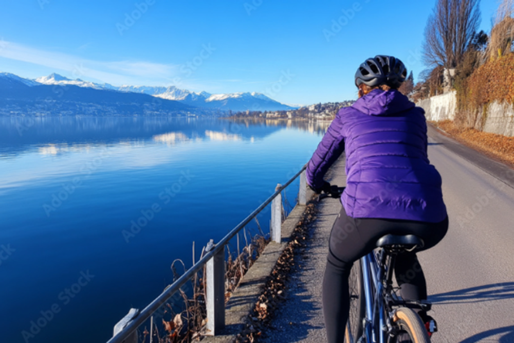 Cycling Along the Lake Zurich Path