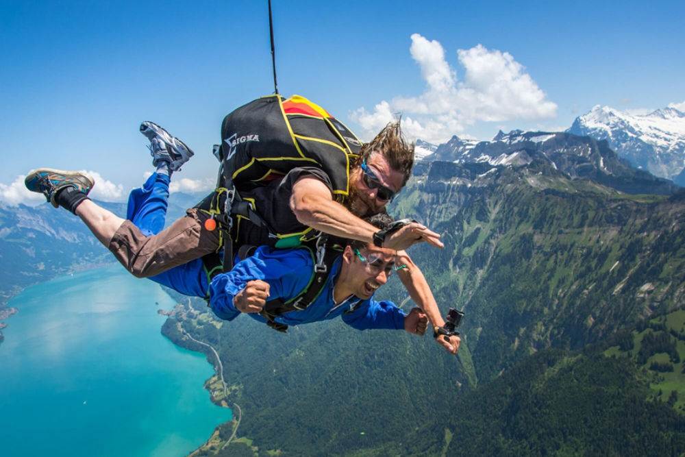 Skydiving Over the Swiss Alps