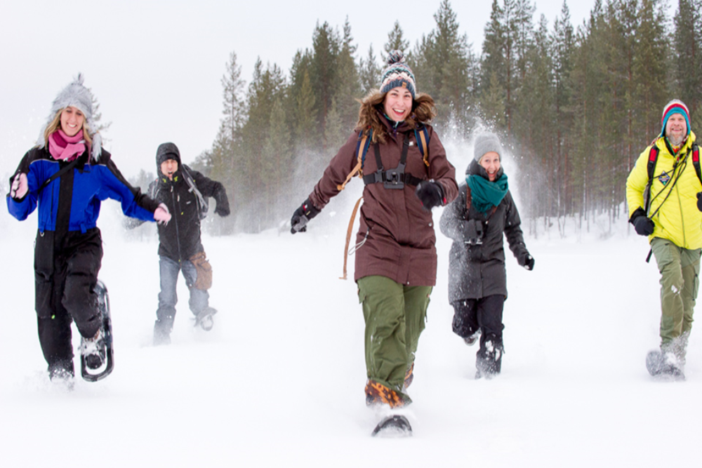 Snowshoeing Through Winter Trails