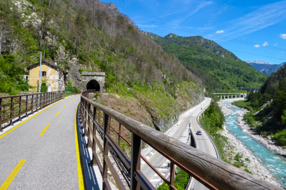 Cycle along the Tagliamento River