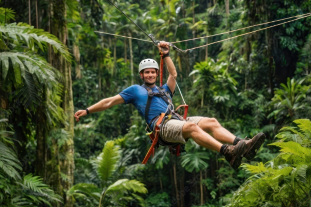 Zip lining at Forever Florida