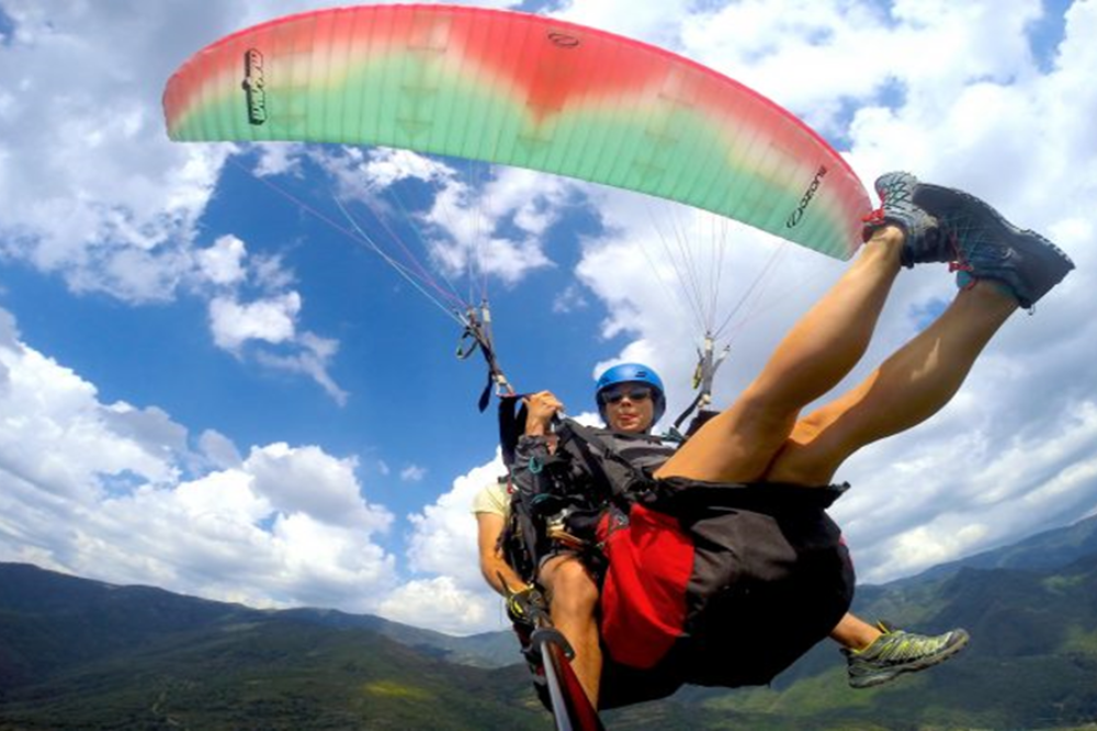 Paragliding over Bologna
