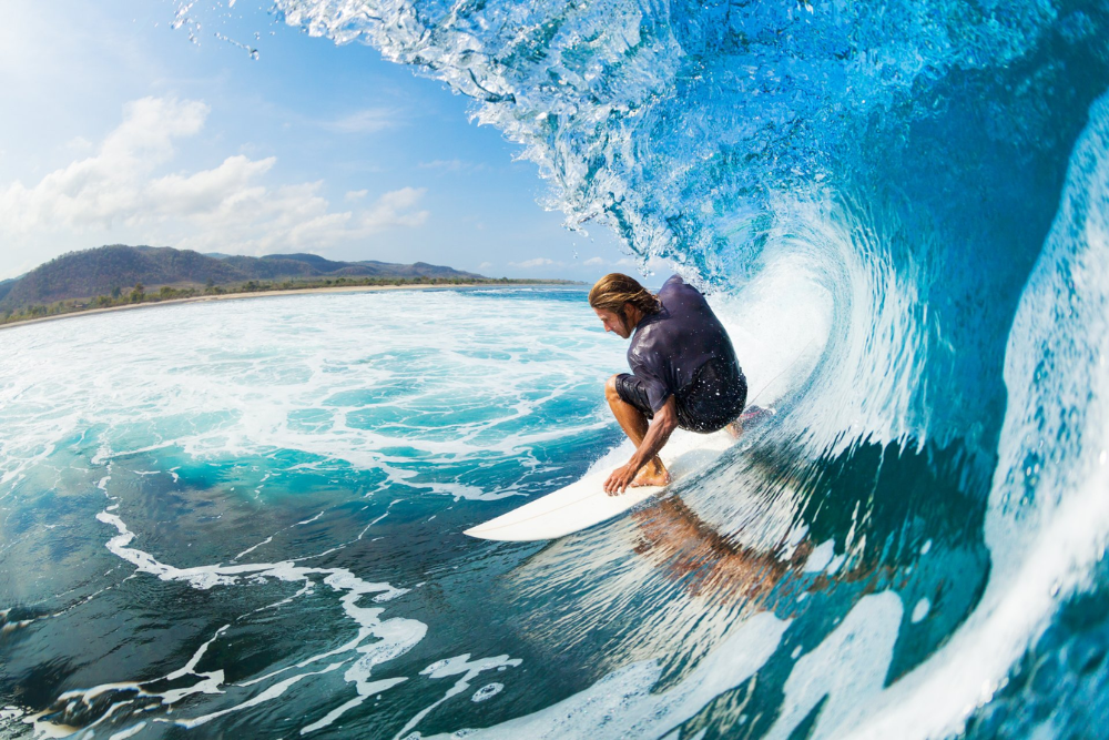 Surfing at Playa de San Lorenzo