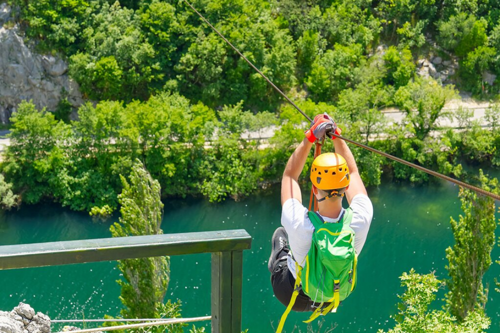 Zip Lining at Vejle Fjord