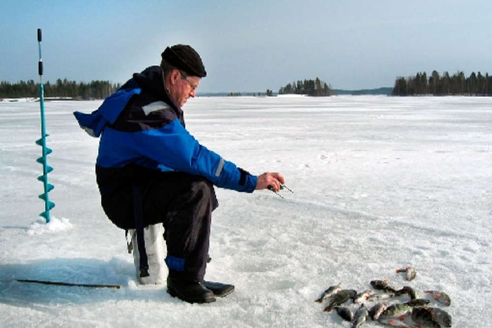 Ice Fishing on Lake Pyhaselka