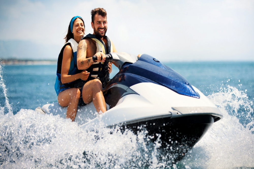 Jet Skiing Across the Harbour