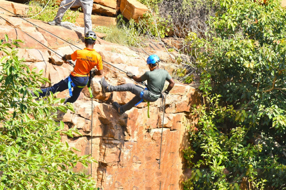 Climbing and Rappelling