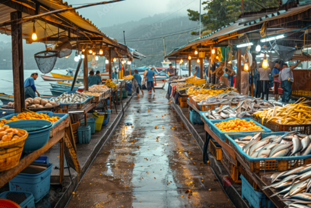 Investigate the Nearby Market at Sunrise
