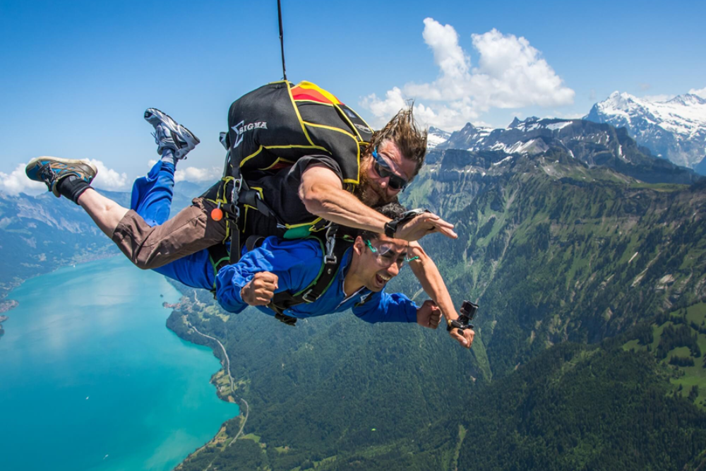 Skydiving Over the Swiss Alps