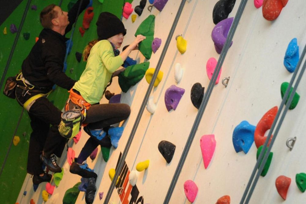 Climbing at the Hereford Climbing Centre