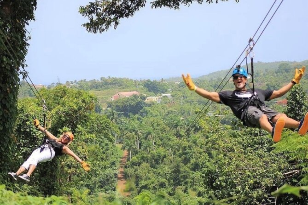 Ziplining at The Jungle NI